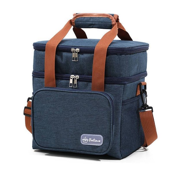 2 layer big size compartment insulated lunch box 4