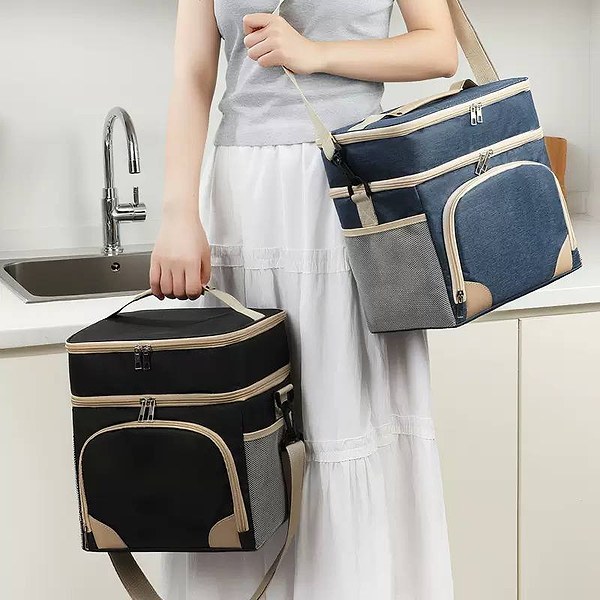 2 layer big size double tone compartment insulated lunch box design 3