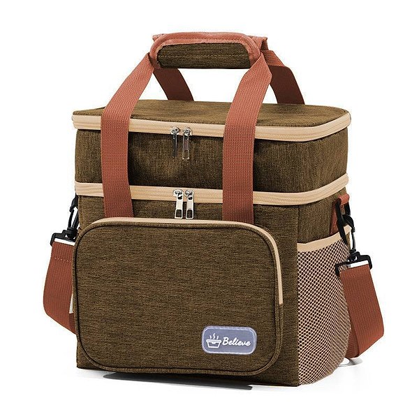 2 layer big size compartment insulated lunch box