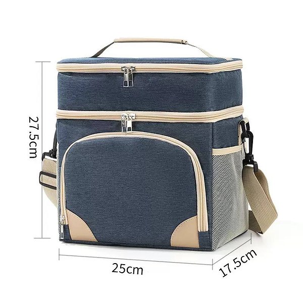 2 layer big size double tone compartment insulated lunch box design 2