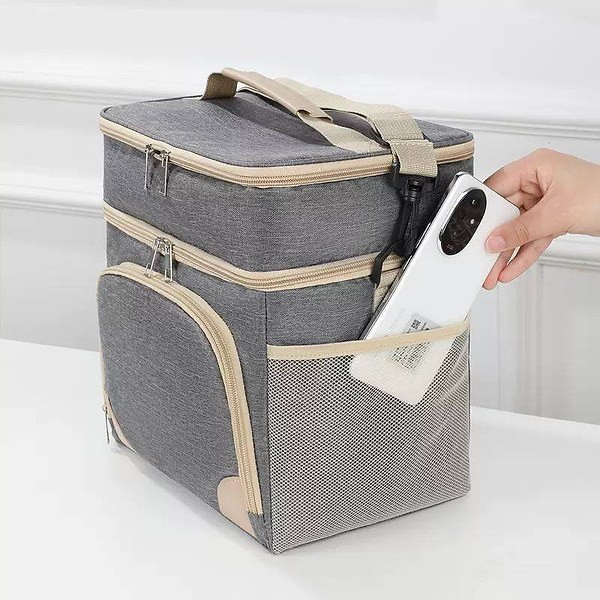 2 layer big size double tone compartment insulated lunch box design 4
