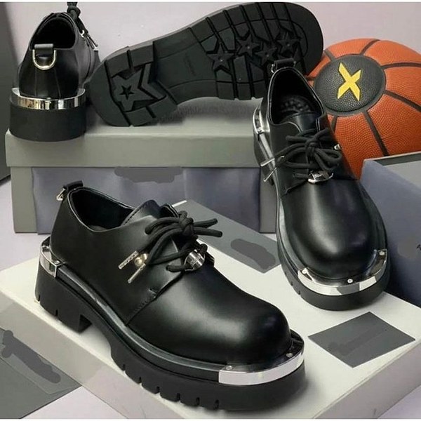 Genetic Men's Luxury Black Leather Lace-Up Shoes 2