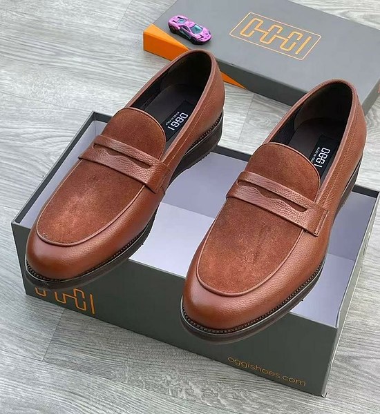 Leather and suede penny loafers 2