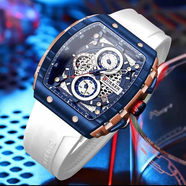 Curren 8442 Unique Square Luxury Sports Watch With Box 3