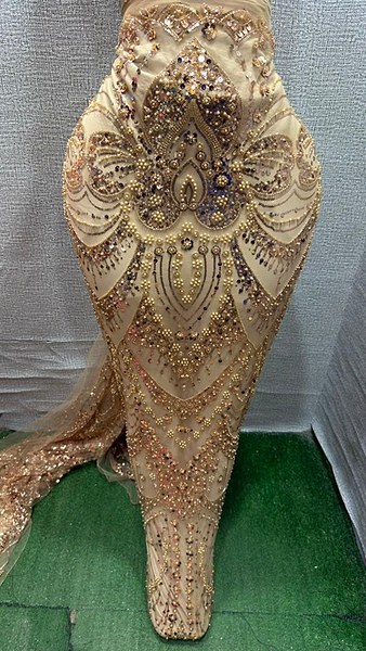 Beaded lace materials 5