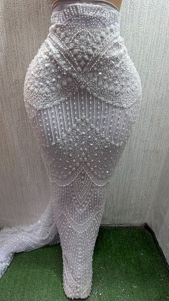 Beaded lace materials