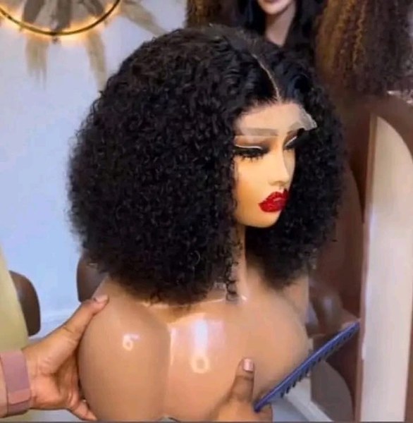 Black pixie curl dd with 5*5 Closure 14 inches Human Hair Wig.