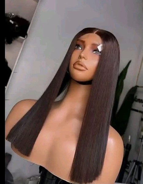Super Double Drawn (SDD) Vietnamese Bone Straight Chocolate Brown 5x5 Closure  18 inches 300 grams Wig.