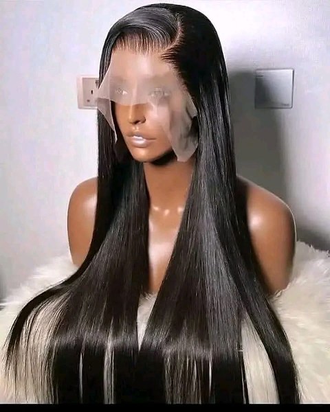 long, silky dd bone-straight 20 inches with 13*4 frontal wig in natural black